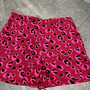 Halogen Pink and Black High-Waist Leopard Print Shorts